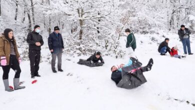 İlimtepe'de kar keyfi