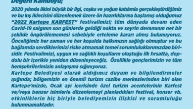 Kartepe Belediyesi'nden KARFEST 2022 Festivali Açıklaması