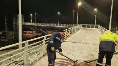 Yaya güvenliği için üstgeçitlerde çalışma