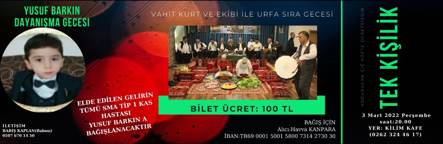 SMA Hastası Barkına Destek İçin Urfa Sıra Gecesi Düzenlendi