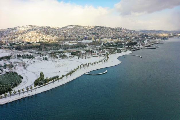 Kocaeli’den kartpostallık kar manzaraları