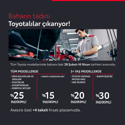 Toyota Plaza Kocaeli Kaya’da İlkbahar Servis Kampanyası başladı!