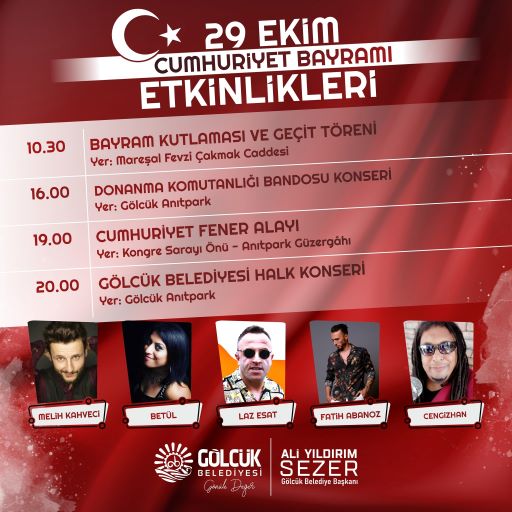 Cumhuriyetin İlanının 99.yıl Dönümü Gölcük'te Coşku İle Kutlanacak