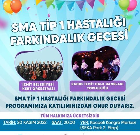 İzmit Belediyesi’nden SMA Hastalığı farkındalık gecesi!