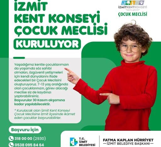 İzmit'e Çocuk Meclisi Kuruluyor