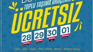 Bayramda 4 gün boyunca ücretsiz ulaşım
