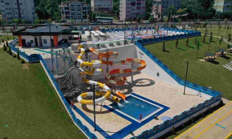 Çift kaydıraklı Aquapark hizmete girdi