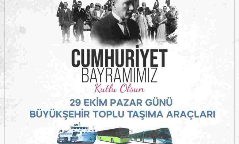 29 Ekim’de ulaşım ücretsiz