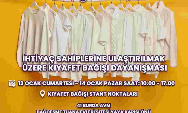 Kıyafet Bağışı Dayanışması ihtiyaç sahiplerine umut olacak