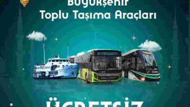 Bayram boyunca Büyükşehir Toplu Taşıma Araçları ücretsiz