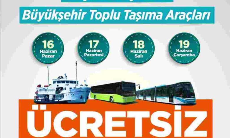 Bayramda Ulaşım Ücretsiz