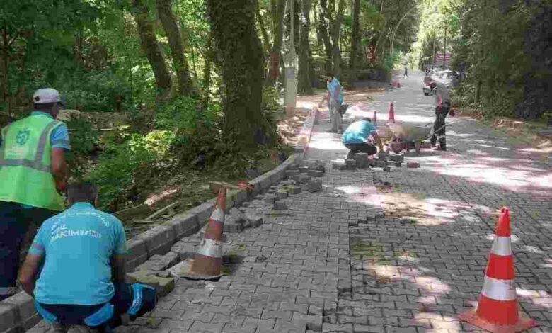 Turizm bölgelerinde parke yollar yenilendi