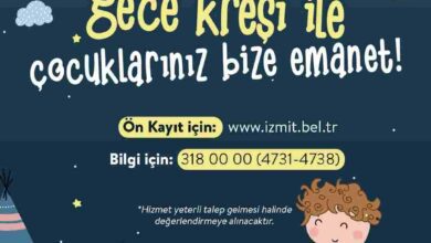 İzmit Belediyesi Gece Kreşi başlıyor