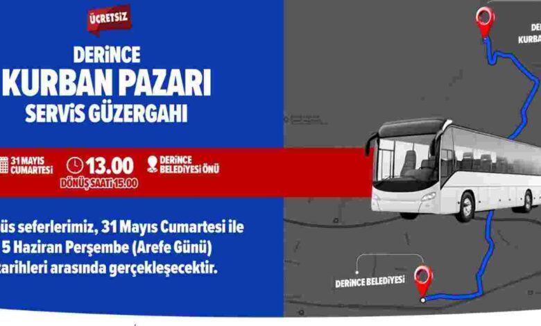 Derince'de Ücretsiz Kurban Pazarı Servisi