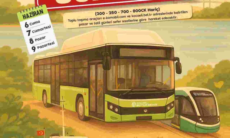 Bayram boyunca ulaşım ücretsiz