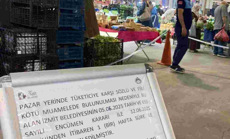 Vatandaşa kötü muamelede bulunan pazarcıya 1 hafta tezgâh men cezası