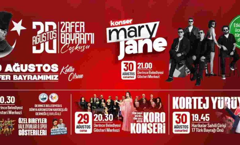 Derince'de Zafer Bayramı Üç Günlük Etkinliklerle Taçlanacak