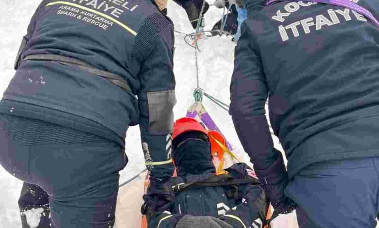 Zorlu kış şartlarında saniyelerle yarışıldı