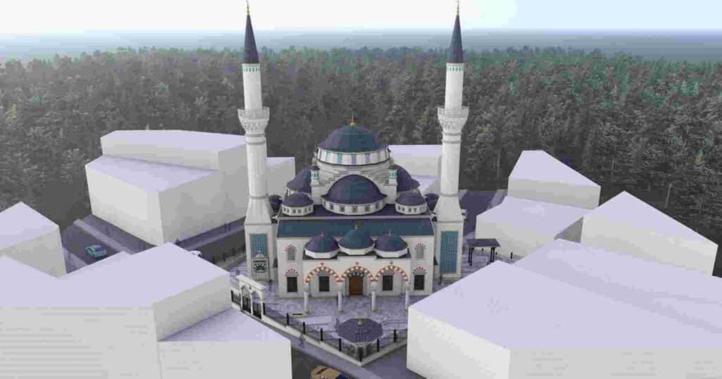 Yeni Kuruçeşme Merkez Camii şekillenmeye başladı
