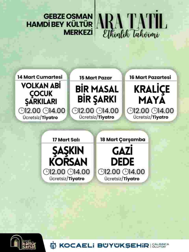 Ara tatil keyfi Gebze’de yaşanacak