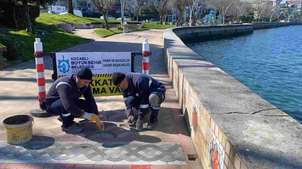 Değirmendere sahilinde hummalı çalışma