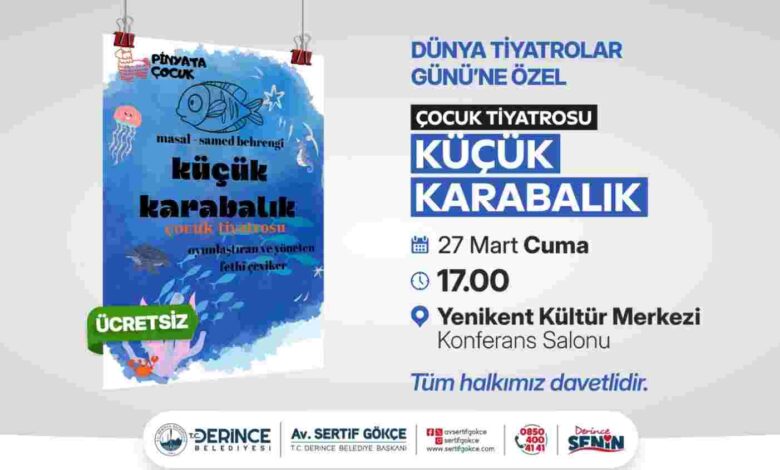 Derince’de Dünya Tiyatrolar Günü’ne Özel Etkinlik
