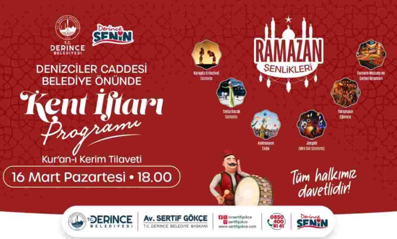 Derinceliler Kadir Gecesi'nde Kent İftarı’nda Buluşacak