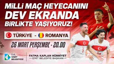 Milli maç heyecanı İzmit Belediye Meydanı’nda yaşanacak