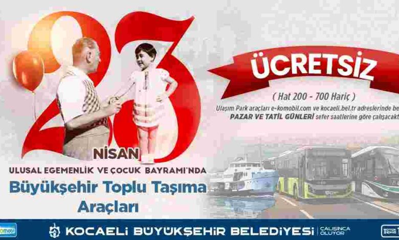23 Nisan’da Kocaeli’de ulaşım ücretsiz