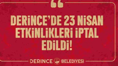 Derince'de 23 Nisan Etkinlikleri İptal Edildi