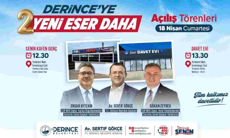Derince'de İki Yeni Eser Daha Hizmete Açılıyor