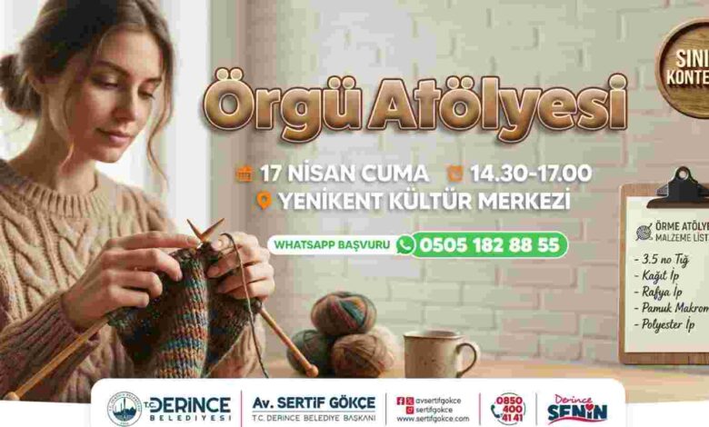 Derince'de Örgü Atölyesi'ne Davetlisiniz