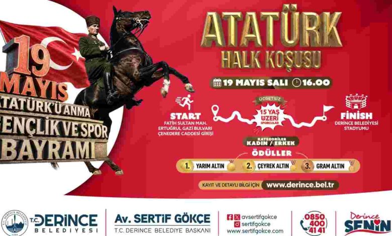 19 Mayıs Coşkusu Derince'de Atatürk Halk Koşusu ile Taçlanacak