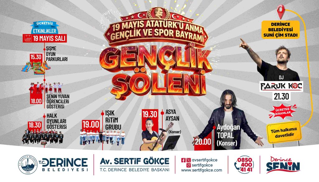Derince'de 19 Mayıs Coşkusu Şölene Dönüşecek