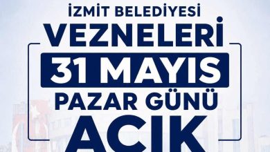 İzmit Belediyesi vezneleri 31 Mayıs Pazar günü açık olacak