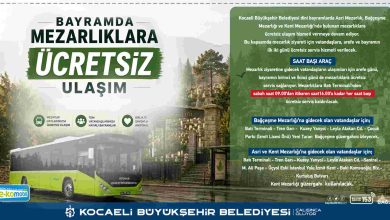 Kocaeli'de mezarlıklara ulaşım ücretsiz