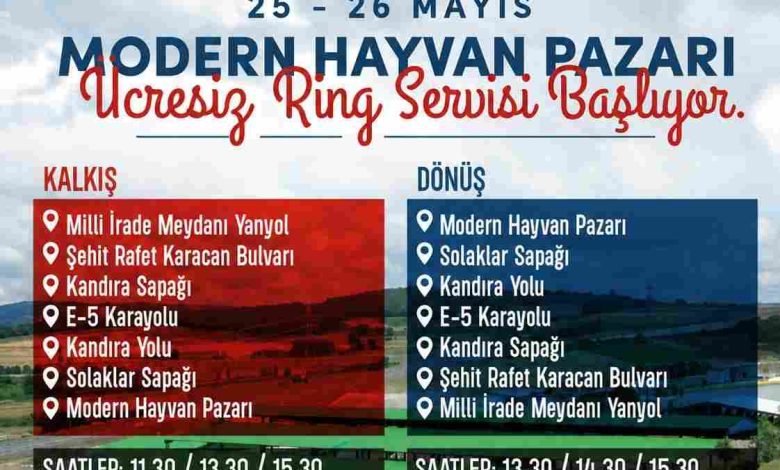 Modern Hayvan Pazarı’na ücretsiz ring servisi