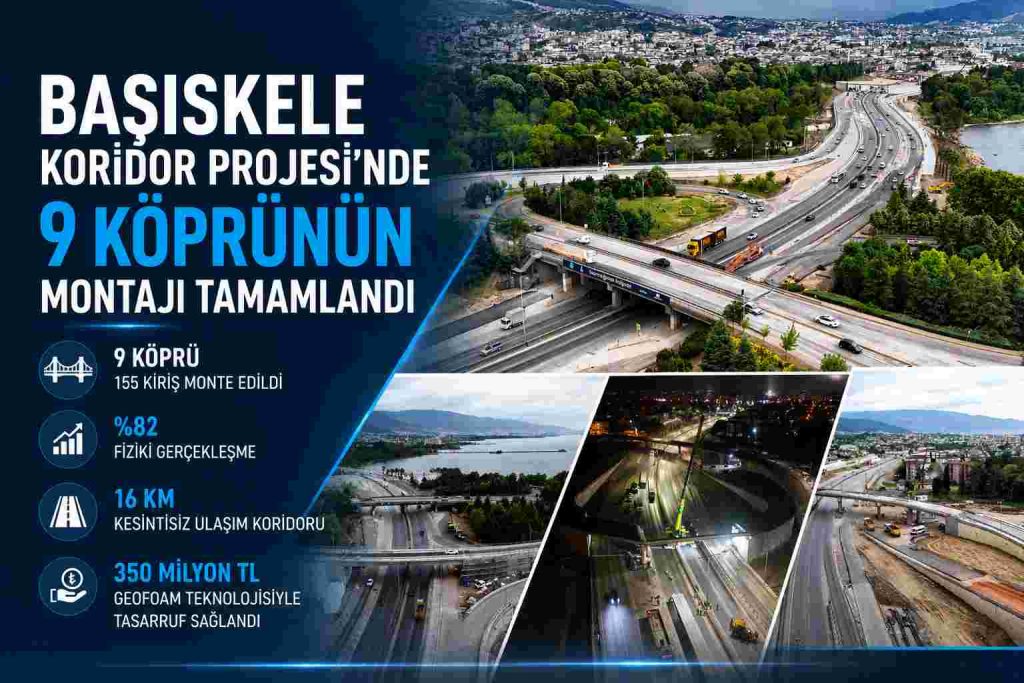 Başiskele Koridor Projesi'nde 9 köprünün montajı tamamlandı
