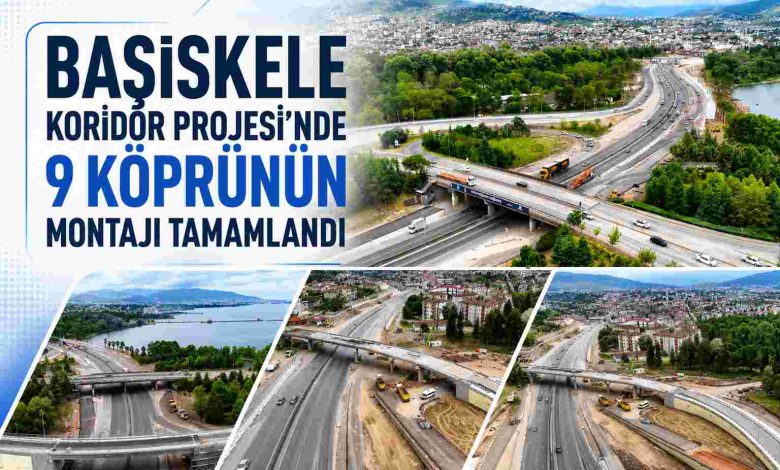 Başiskele Koridor Projesi'nde 9 köprünün montajı tamamlandı