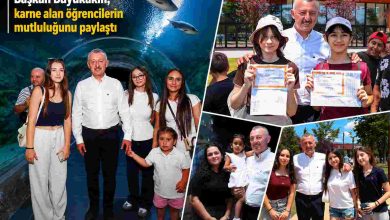 Başkan Büyükakın, karne alan öğrencilerin mutluluğunu paylaştı