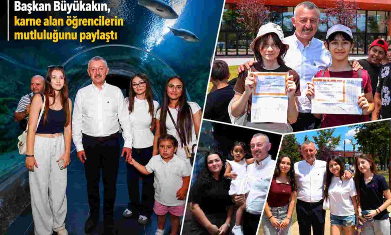 Başkan Büyükakın, karne alan öğrencilerin mutluluğunu paylaştı