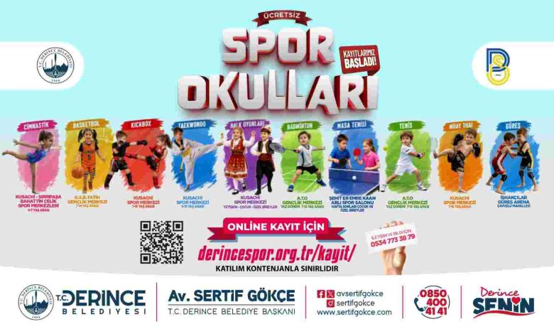 Derince’de Ücretsiz Yaz Spor Okulları Kayıtları Başladı