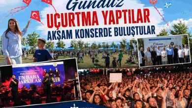 Gündüz uçurtma yaptılar akşam konserde buluştular