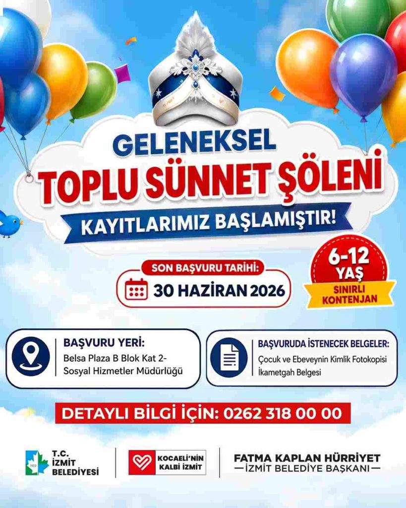 İzmit Belediyesinin Toplu Sünnet Şöleni için kayıtlar başlıyor