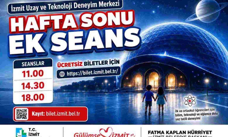 İzmit Uzay ve Teknoloji Deneyim Merkezi’nde hafta sonuna ek seans