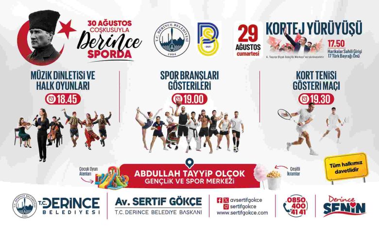 Zafer Bayramı’nda Derince’de Spor Şöleni