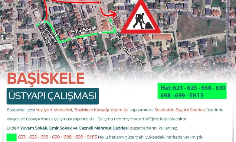 Selahattin Eyyubi Caddesi 4 gün trafiğe kapalı