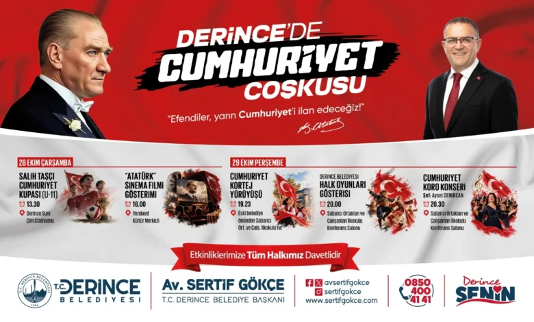 Cumhuriyet Coşkusu Derince’yi Saracak