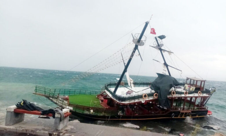 Van Gölü’nde gezi teknesi karaya oturdu