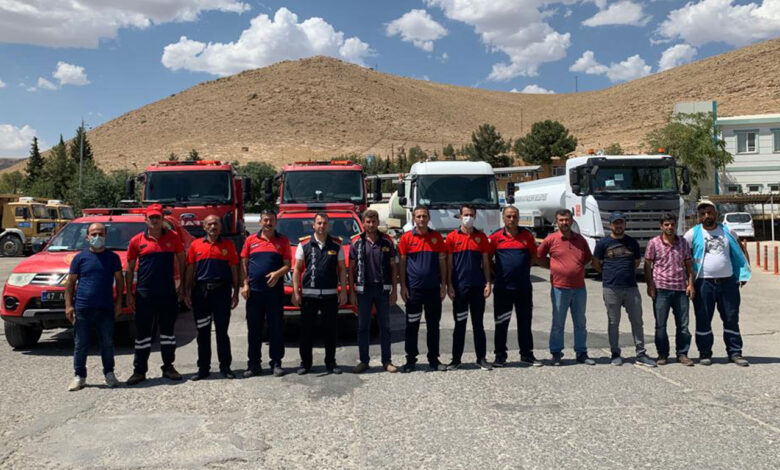Mardin Büyükşehir’den yangın söndürme çalışmalarına tam destek